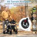 Walkers for Seniors, 2 in 1 Rollator Wheelchairs Combo 10" Big Wheels Walker with Seat, Rollator Transport Chair with Brakes Folding Rolling Walker for Adults, Grey