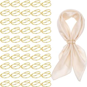 50 Pcs Gold Napkin Rings Set, 1.77 Inch Metal Spiral Napkin Holders for Wedding, Party, or Dinner Table Decorations, Elegant Stainless Steel Buckles for Family Gatherings