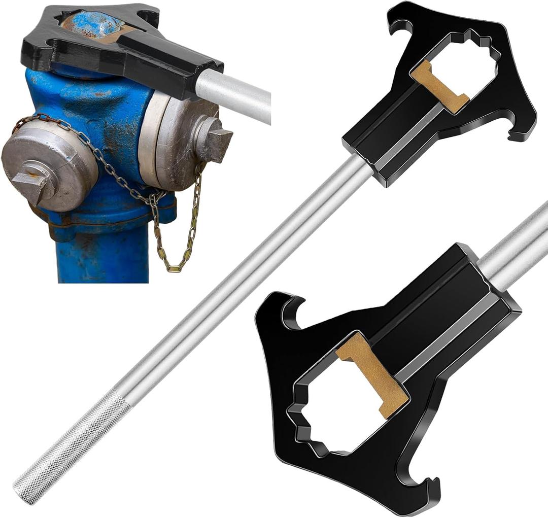 Gisafai Fire Hydrant Wrench Double Head Adjustable Heavy Duty Hydrant Wrench 19-1/2" Length Designed to Fit 3/4" - 6" Rocker Lug or Pin Lug Couplings for Loosening Caps Opening Valves