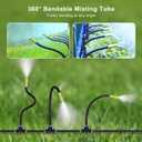 Automatic Drip Irrigation Kit - 50FT with Tool-Free Quick Connectors, 15 Copper Atomizing Nozzles & 360 Bendable Spray for Garden, Greenhouse, Lawn, Plants