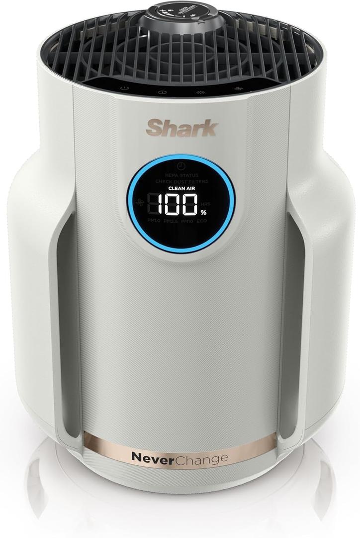 Shark Air Purifier for Home, NeverChange Compact Pro, for Bedroom, Nursery, Home Office, Dorm, HEPA-Exceeding Filter, Captures Pollutants, Pet Dander, Dust, Odor, Smoke, and More, HP072, Dove (Dove (250 sq. ft))