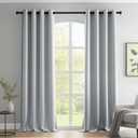 Beauoop Grey 100% Blackout Curtains 96 Inch Long 2 Panels for Bedroom Living Room Solid Room Darkening Thermal Insulated Soundproof Energy Saving Grommet Top Window Treatment Drapes,52x96 2 Set
