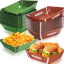 Sawowkuya 36Pcs Football Party Supplies Food Boats Paper Disposable Serving Trays Bowls for Birthday Sport Game