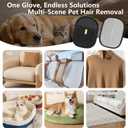 Pet Hair Removal & Grooming Gloves, Reusable Electrostatic Pet Fur Remover Mitt, Washable Shedding Brush Glove for Dog Cat, Multi Surface Lint & Fur Cleaning Tool for Furniture, Car & Carpet (1pack black and yellow)