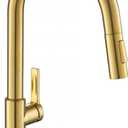 KRAUS Oletto Single Handle Pull Down Kitchen Faucet in Spot-Free Brushed Brass, KPF-2820BB