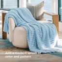 Bedsure GentleSoft Blue Fleece Blanket for Couch - Cozy Soft Blankets for Women, Cute Small Throws for Girls, Light Blue, 50x70 Inches