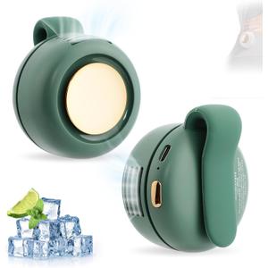 Small Clip Fan, Personal Waist Fans,Portable Silent Mini Bladeless Fan Clip On for Shirt,Hands-Free Personal Clip Fans 3 Speeds,Clips on Waist Neck Fanes for Outdoor,Camping,Travel,Office (Green)