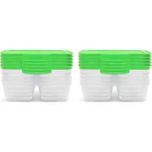Sistema Nest It Meal Prep Food Storage Containers with Lids, 10-Pack of 3.7-Cup Containers with 2 Divided Compartments, Airtight & Leak-Resistant, Dishwasher, Microwave, & Freezer-Safe, BPA-Free