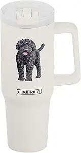 SERENGETI 40 Oz Ultimate Tumbler with Handle and Straw  Vacuum Insulated Tumbler with Straw and Lid  Stainless Steel Travel Mug for Pet Lovers  3D Designs of your favorite Dog (Labradoodle)