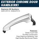 Exterior Rear Right Driver Side Chrome Door Handle Replacement Compatible with Kia Sorento 2011 2012 2013 2014 2015 Replaces# 826512P010,836622P010