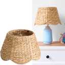 Wicker Lamp Shade 13 Inch, Natural Water Hyacinth Empire Lamp Shade for Table Lamps with Spider Fitter, Boho Farmhouse Coastal Light Shade for Bedside (8.3 Top x 13 Bottom x 7.5 Height)