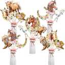 24Pcs Horse Centerpieces Sticks Table Decorations for Girl, Horse Themed Birthday Party Supplies, Racing Horse Western Cowgirl Pink Floral Centerpieces Table Toppers Home Decor