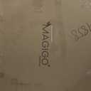 MAGIGO 30 Inches Extra Large Round Black Walnut Wood Ottoman Tray with Handles, Serve Tea, Coffee, Classic Circular Wooden Decorative Serving Tray