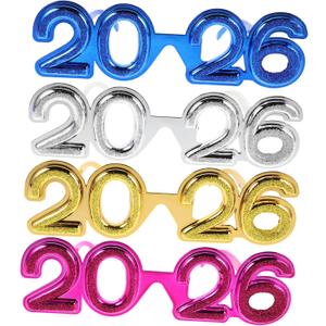 HEALLILY 4pcs 2026 New Year Eyewear: Party Number Glasses For Holiday Celebrations - Comfortable Eyewear Props For New Year's Eve Gatherings