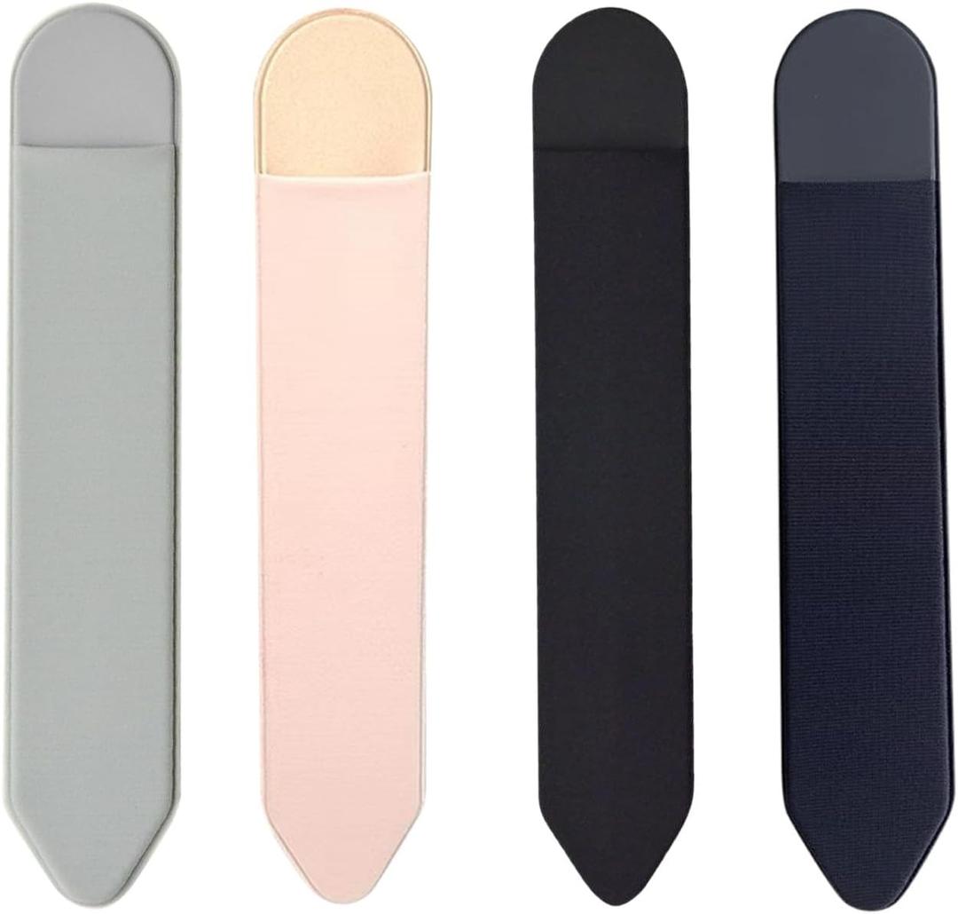 4 PCS Universal Self - Adhesive Elastic Stylus Holder Compatible with Apple Pencil 1st & 2nd Gen,Tablet Pen Cover in Black,Pink,Gray & Blue for iPad and Stylus Accessories