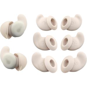 NANLANFAN Replacement Silicone Ear Wings for Soundcore Sleep A20 Earbuds, Anti Slip Ear Tips, 3 Pairs (Beige) (SML)