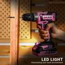 Power Drill Cordless: DEKOPRO Pink Cordless Drill 20V Electric Power Drill Set Tool for Women Drills with Battery and Charger 20 Volt Drills Driver Kit