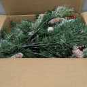 2 Pack 24" Lighted Outdoor Christmas Tree Urn Fillers Holiday Planters with Timer 8 Mode Warm & Colorful Light 6 Style Branches Eucalyptus Pinecones Red Berries Tripod Stake Front Porch Indoor Decor