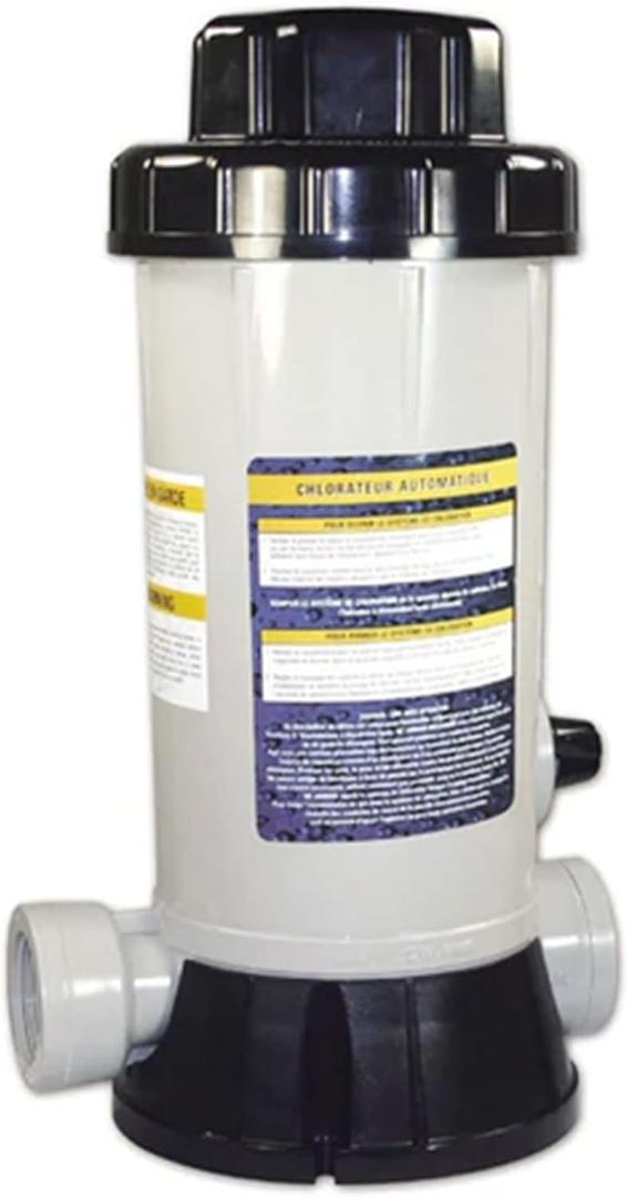 HYDROTOOLS By SWIMLINE 87502 Premium In-Line Automatic Chlorine Feeder Chlorinator Adjustable Output 9.0 Lbs Capacity | Universal Compatibility | Above Ground & Inground Swimming Pool Bromine Install