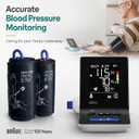 Braun ExactFit 3 Blood Pressure Monitor for Home Use, Blood Pressure Machine, Color-Coded, High BP Monitor, 2 Upper Arm Cuff Sizes, 80 Memory Slots