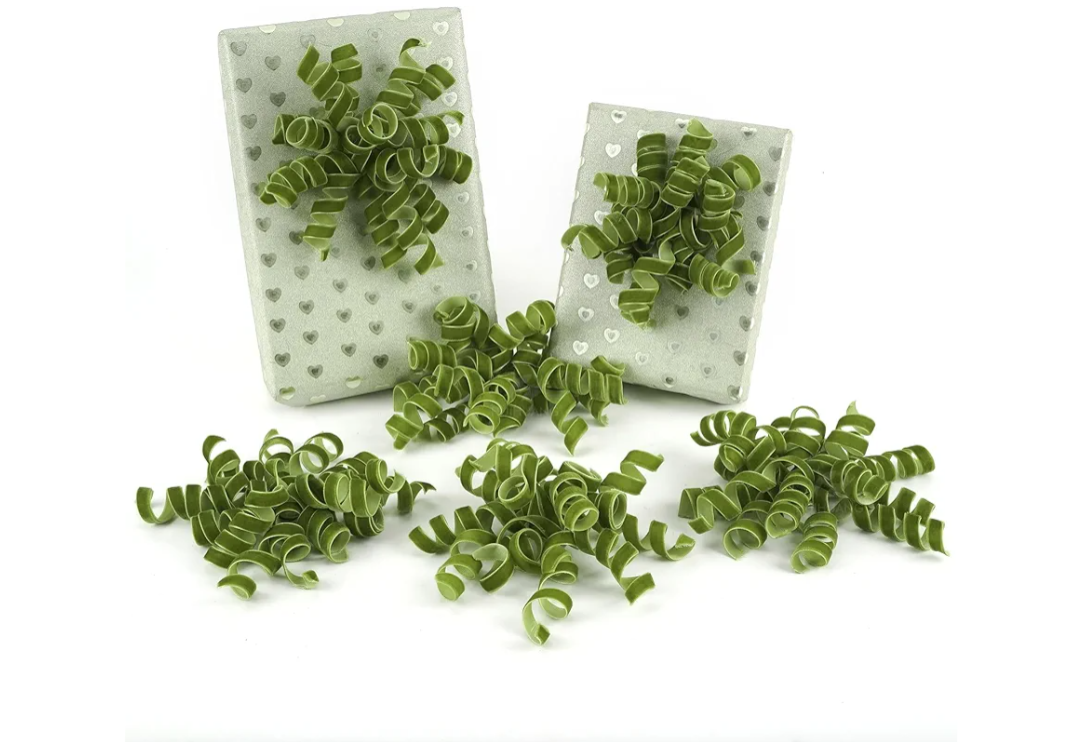 HUIHUANG Moss Green Bows for Gift Wrapping Self Adhesive Christmas Green Gift Bows Burst Curly Ribbon Bows for Presents, Gift Wrapping, Treat Bags, Party Favor, Crafts-6 inch x 6 Counts