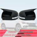 MUXEE Side Mirror Cover,for Mitsubishi Outlander Sport 2011-2024/Mitsubishi Outlander 2013-20202PCS Horned Turn Signal housing Cover SetsCar Sport Accessories - Bright Black