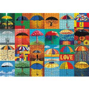 Colorful Umbrella Puzzles 1000 Piece for Adults, Art Jigsaw Puzzles Painting Puzzle 1000 Piece for Adults, Collage Funny Rainbow Puzzles As Home Decor