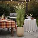KOL Artificial 5ft Horsetail Reed Grass 59in Tall Faux Grass Plant in Pot, Indoor Outdoor Artificial Greenery for Home, Office, Wedding & Party Decor
