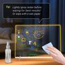 LED Note Board with 7 Colors, Includes Adapter, 13"x10" Led Drawing Board for Kids, Light Up Dry Erase Boards with 7 Markers, Soft Cloth, Hanging Chain, Holiday Trend Gift