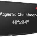 SELEAD Magnetic Chalkboard 48 x 24 Inches - Black Aluminum Frame Chalk Board Words Sign Wall Decor Plaque for Business, Menu, School, Office - Magnet Bulletin Display Board Pizarra