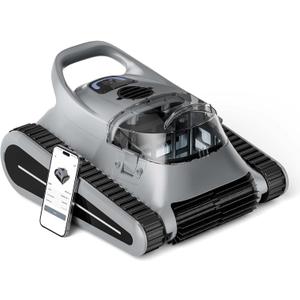 Pool Vacuum for Above Ground Pool Up to 2000 Sq.ft, Pool Vacuum for Inground Pools Lasts Up to 150 Mins, Dual Brushes for Superior Cleaning, Pool Cleaner for Wall, Floor and Auto Mode (Deep Gray)