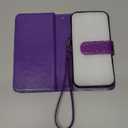 Varikke for iPhone 13 Wallet Case Detachable with Card Holder for Women, Fashion Glitter PU Leather Wrist Strap Strong Magnetic Flip Wallet Removable Phone Case Cover for iPhone 13 6.1", Dark Purple