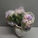 Peonies Artificial Flowers in Vase, Fake Hydrangea Silk Peony Flower Bouquet with Vase Faux Flowers Arrangement Decor Home Table Dining Room (Purple)