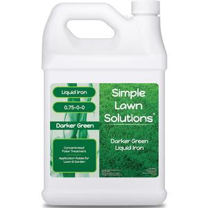 Simple Lawn Solutions - Liquid Iron Fertilizer Darker Green - Chelated Micronutrients - Concentrated Spray Booster for Turf Grass, Indoor Plants and Outdoor Garden (1 Gallon)