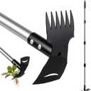 Mitclear Weed Puller Tool with Long Handle(58IN), 2-in-1 Gardening Hand Tools Weeds Remover, Weeder Rake & Garden Hoe Combo, Manual Weeding Puller Tool for Garden Yard Patio Lawn