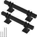 25 Pack 3 Inch Black Cabinet Handles Matte Black Cabinet Pulls, Square Kitchen Cabinet Handles Dresser Drawer Pulls Kitchen Cabinet Hardware (3 inch (76mm) Hole Center)