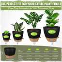 Self-Watering Pots for Indoor Plants 4 Pack, 6/8/10/12 Inch Outdoor Planters with Water Level Indicator & Deep Reservoir, Decorative Flower Pots for Home Decor (Black, 12+10+8+6 Inch)