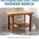 AquaTeak The Original 24" Spa Teak Shower Bench - Shower Stool with Storage Shelf for Bathroom - Durable Water Resistant Shower Chair - Shaving Foot Rest - Indoor & Outdoor Use