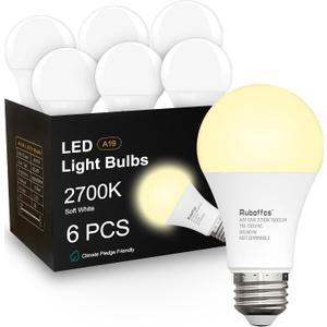 2 x 6 Pack A19 LED Light Bulbs,Soft White 2700K,100 Watt Equivalent