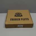 Green Charger Plates with Gold Embossed Rim, Plate Chargers for Dinner Plates. Set of 6, 13 Inch Plastic Charger for Dinner and Party, Christmas, Thanksgiving.