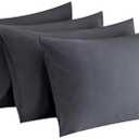 MINIPANDA Dark Grey Pillow Cases Set of 4 Queen Size - Super Soft, Smooth and Breathable Dark Gray Pillow Cases Queen- Envelope Design - Machine Washable Lightweight (20X30 Inches (4 Piece))
