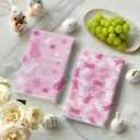 Artoid Mode Pink Rabbit Flowers Bless Our Home Happy Easter Spring Kitchen Towels Dish Towels, 18x26 Inch Farmhouse Summer Decoration Cleaning Set of 4