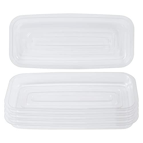 Idyllize Rectangular 5 Pieces of 9 by 4 Inch Clear Thick Plastic Heavy Duty Sturdy Plant Saucer Drip Trays for pots, Window Sills and Window Shelf (8.5"x3.5")