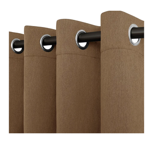 Easy-Going Linen Look Blackout Curtain Grommet Window Curtain Drapes for Bedroom, Living Room Thermal Insulated Room Darkening (2 Panels, 52x84 inch, Brown)