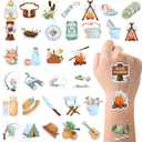 4 x Fancy Land 210Pcs Camping Temporary Tattoos for Kids Camp Party Favors
