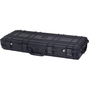 MEIJIA Portable Rolling Waterproof All Weather Hard Rifle Case,Gun case with Wheels,Customizable Fit Foam Included,Fit for Rifle,Guns,Shotguns, Airsoft Gun (38.34"x17.87"x6.22", Black)