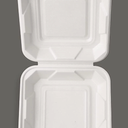 40 Pcs Green Smart Products 6 X 6" Compostable Clamshell Food Containers, Heavy-Duty Hinged Container, Disposable Bagasse Eco-Friendly Natural Takeout to go Box, Made from Sugarcane Plant