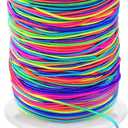 1mm Stretchy Bracelet String, Sturdy Rainbow Elastic String Elastic Cord for Jewelry Making, Necklaces, Beading and Crafts (164 Feet)