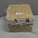 Juvale Wicker Storage Bins with Lids and Insert - Set of 2, 10 x 10 x 7 in & 8 x 8 x 6 in, Brown - Rectangular Lined Baskets with Lids & Insert for Organization