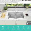 30-inch Undermount Single Bowel Kitchen Sink,16 Gauge Stainless Steel Sink, Handmade 30” x 18" Deep Basin,Drain Kit Brushed